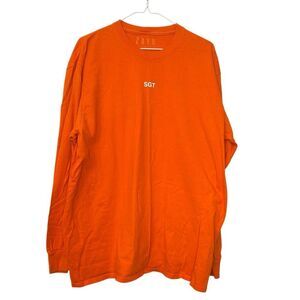 Zayn SGT Crew Neck Long Sleeve Cotton Graphic Merch Music Orange T-Shirt Size XL